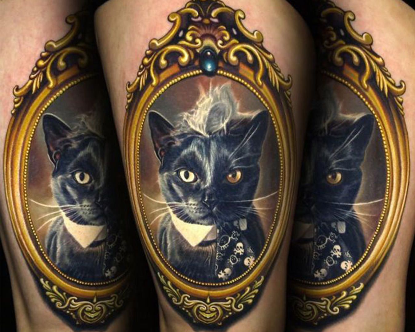 Color Realism Cat Portrait Tattoo, By Nikko Hurtado