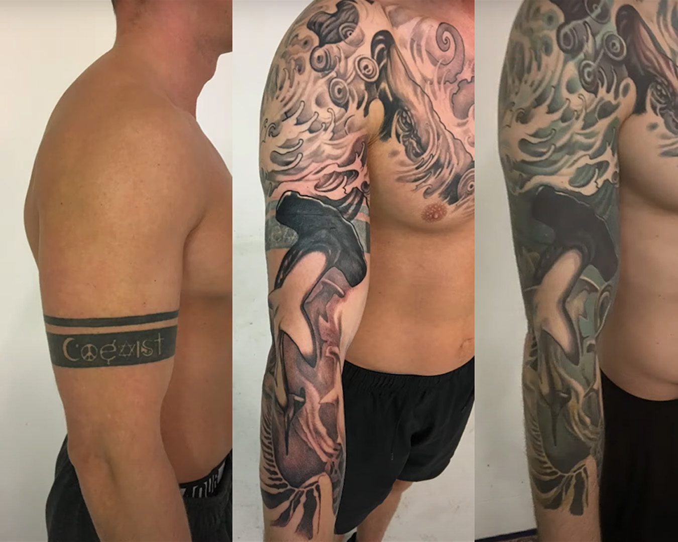 before and after cover up tattoo process
