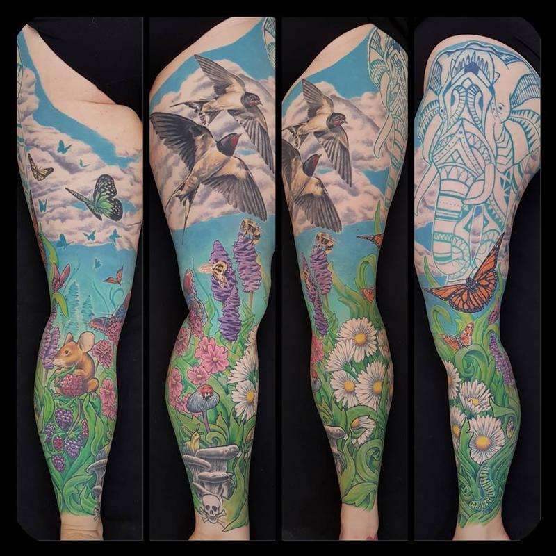 Tattoos by George : Tattoos : Nature : Nature Leg Sleeve