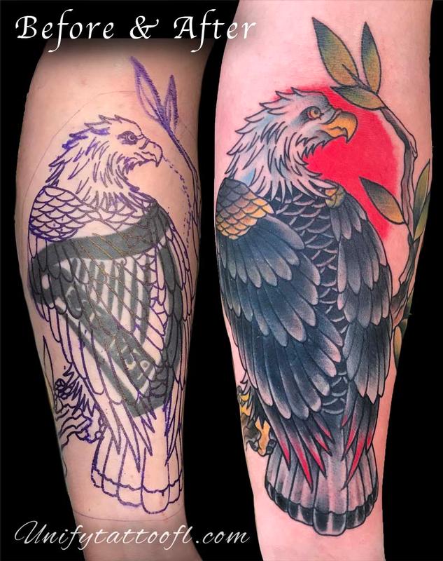 Eagle Coverup by Bart Andrews Tattoos