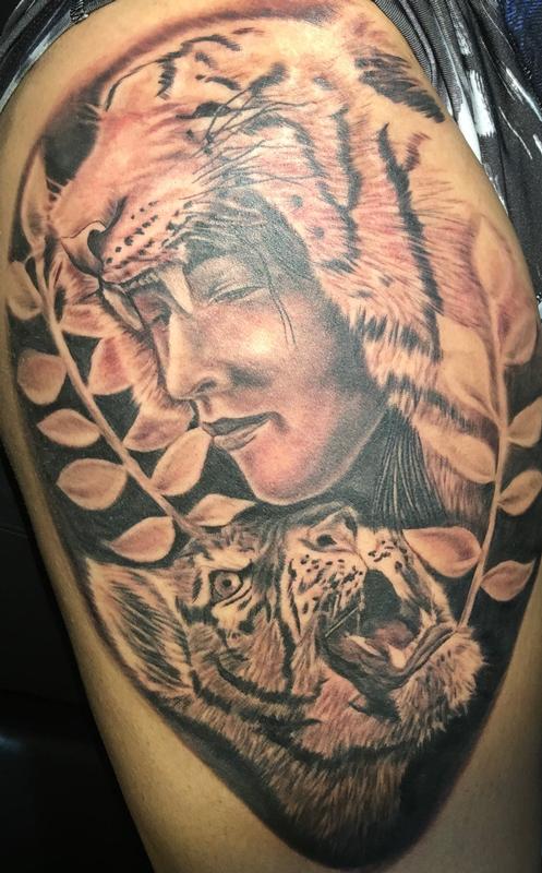 tiger headdress tattoo