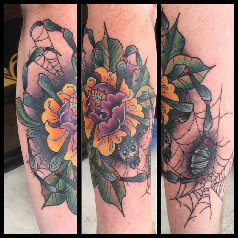 Unify Tattoo Company Tattoos Body Part Arm Spider Peony