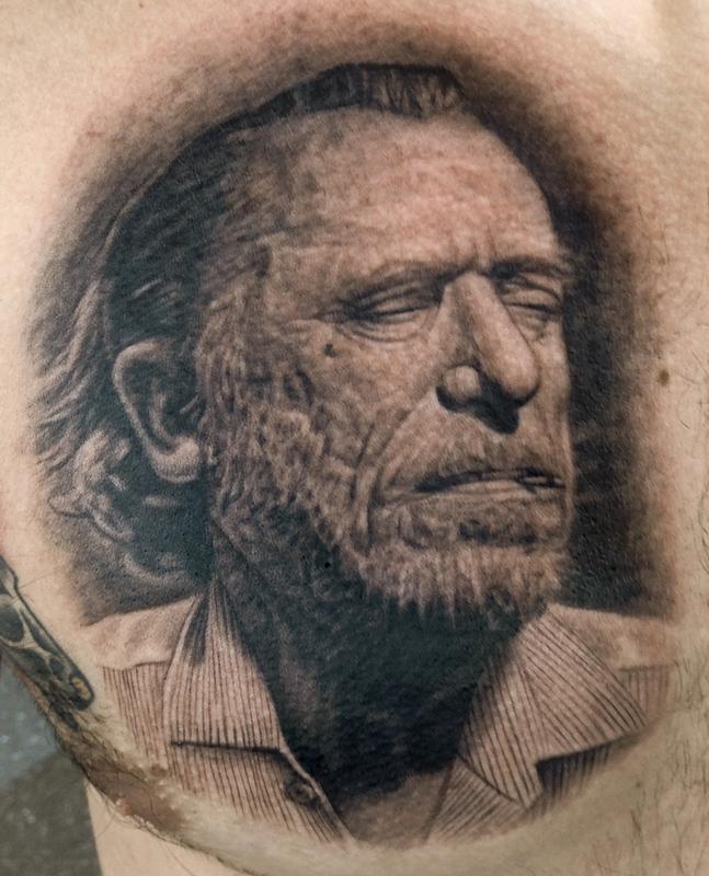 Charles Bukowski by Pepper Tattoos