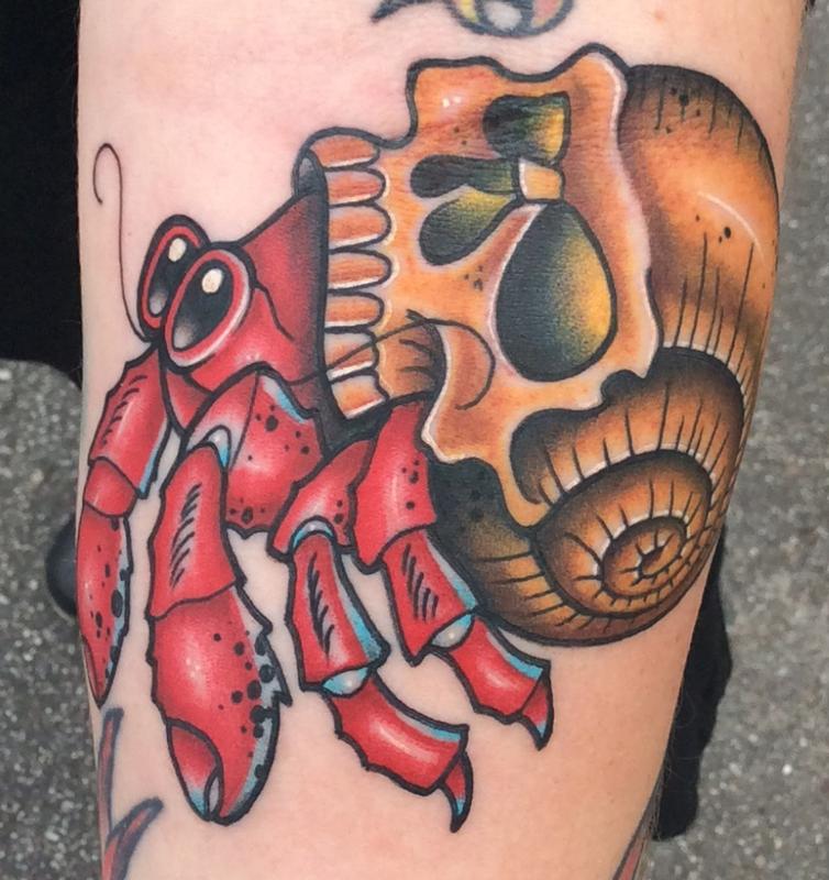 Unify Tattoo Company : Tattoos : Skyler Del Drago : Hermit Crab with Skull  Shell