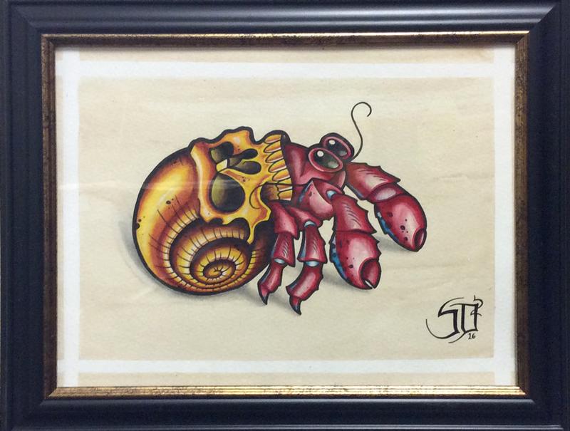 Unify Tattoo Company : Original Art : Painting : Hermit Crab with Skull  Shell