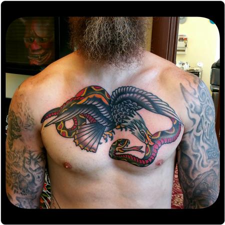 Sternum Snake Tattoo by @seed.sprout.tattoo - Tattoogrid.net