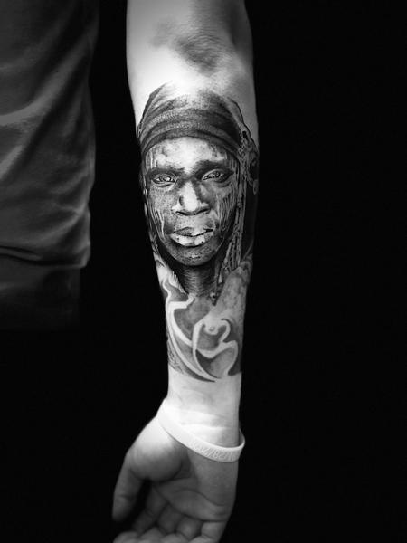 tattoos/ - African Warrior Portrait Tattoo - 141445