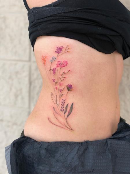 tattoos/ - Delicate Fine-Line Floral Tattoo - 141444