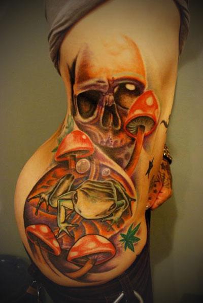 TattooSnobcom  Mushroom Skull by jonleightontattoo at  Facebook