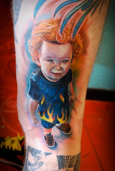 kid color portrait by David Vallejo: TattooNOW