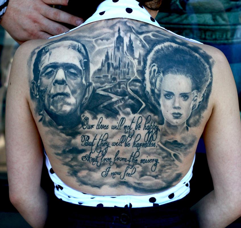 Frankenstein back piece by Todo TattooNOW