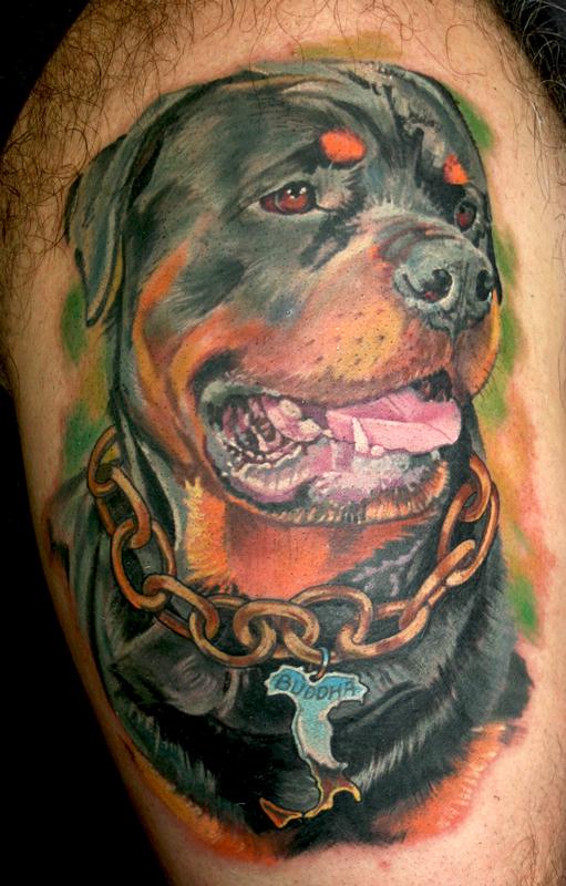 Rottweiler portrait by Todo: TattooNOW