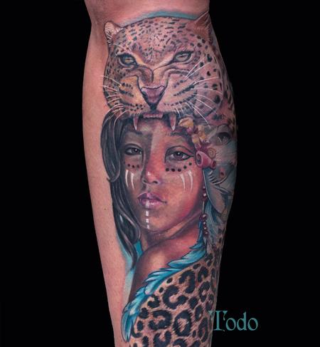 Tattoo uploaded by Fabi Braun • Kriegerin #warriortattoo #girlswithtattoos  #leopardtattoo #leopardprint #fur #blackandgrey #realisticwork • Tattoodo