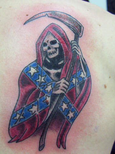rebel flag skull tattoo