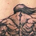 Sketchy barbarian start of full back Tattoo Design Thumbnail