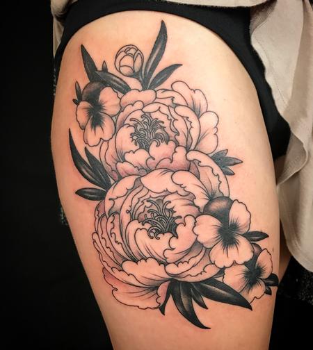 tattoos/ - Black and grey flowers  - 128997