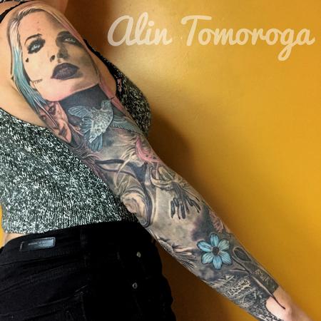 English Girl Joker Tattoo on her arm | Joel Gordon Photography