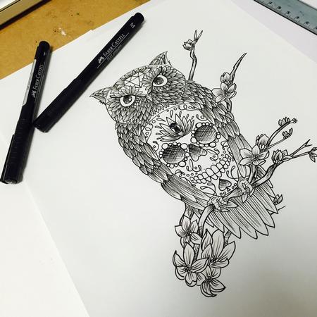 Art Galleries - Pen Owl drawing - 114336
