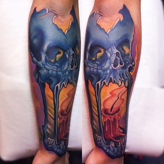 Skull Candle by Lefty Colbert TattooNOW