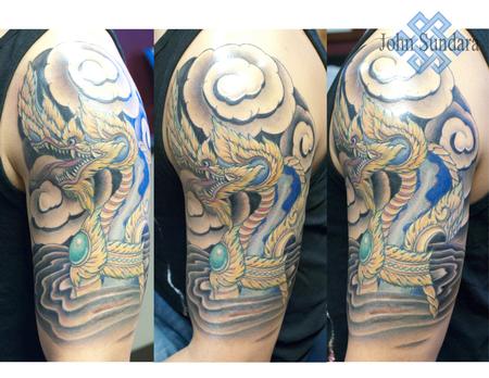 Japanese Dragon Tattoo on Man's Back