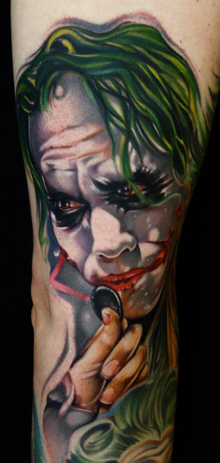 Heath Ledger Forearm Portrait Tattoo by Alan Aldred TattooNOW