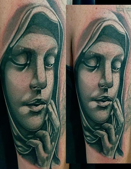 Realistic Virgin Mary Tattoo – Tattooed Now !