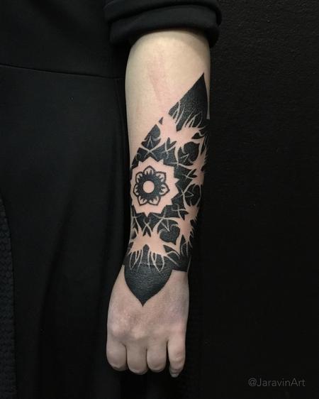 tattoos/ - Geometric Dotwork Flowers - 123449