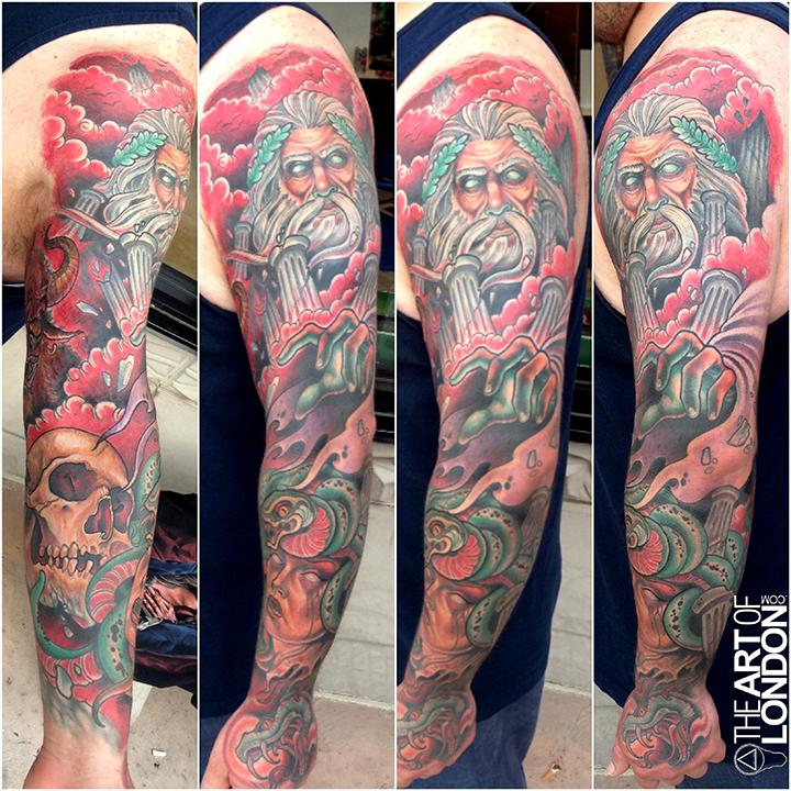 Greek mythology full leg sleeve done by Banat  blackndgreytattoo  colourtattoo tattoo tattoos tattooart tattoooftheday  Instagram