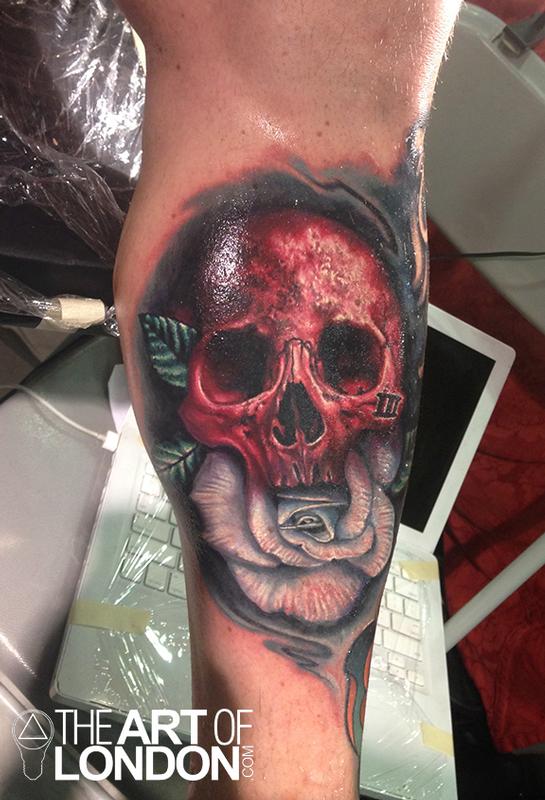 Skull   Pretty skull tattoos Red tattoos Red ink tattoos