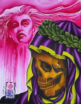 Art Galleries - Skull with Pink Face - 29513