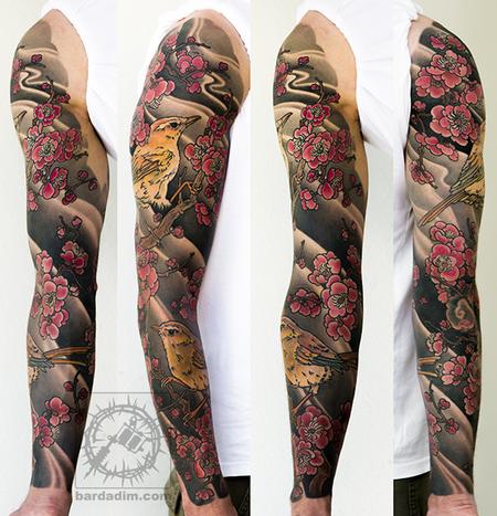 Cherry Parrot Tattoo on Shoulder - Best Tattoo Ideas Gallery