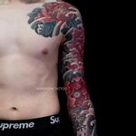 Tattoos - Japanese sleeve. Botan tattoo - 133180