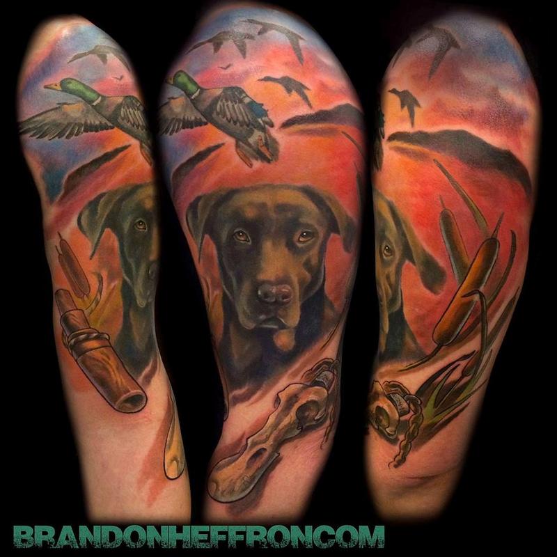 awesome 90 Creative Hunting Tattoo Designs  Memorializing Your Passion for  Hunting Check more at httpstylemanncombesthunt  Dog tattoos Dog  tattoo Tattoos