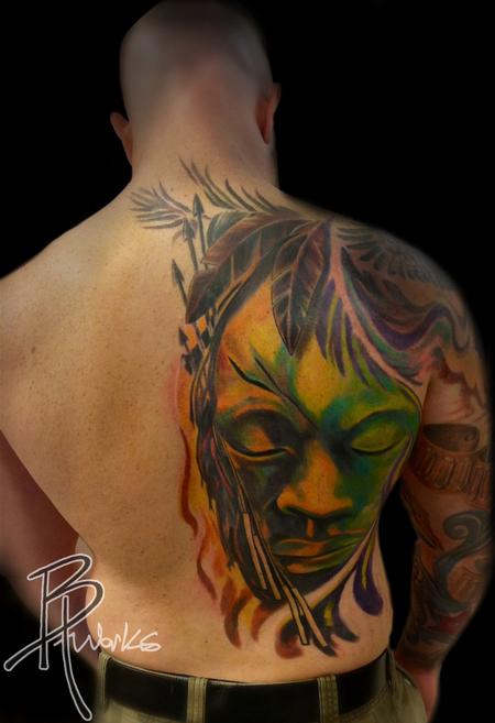 Half back tribal tattoo