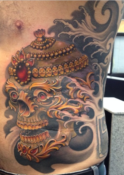 My Tibetan skull, done by JP at southsea tattoo co UK : r/tattoos