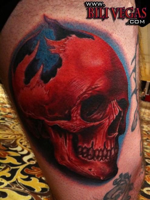 Red skull and black snake tattoo  Tattoogridnet