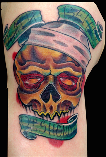 death before dishonor skull tattoo designs