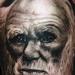 Tattoos - Black and Grey Charles Darwin Portrait - 65656