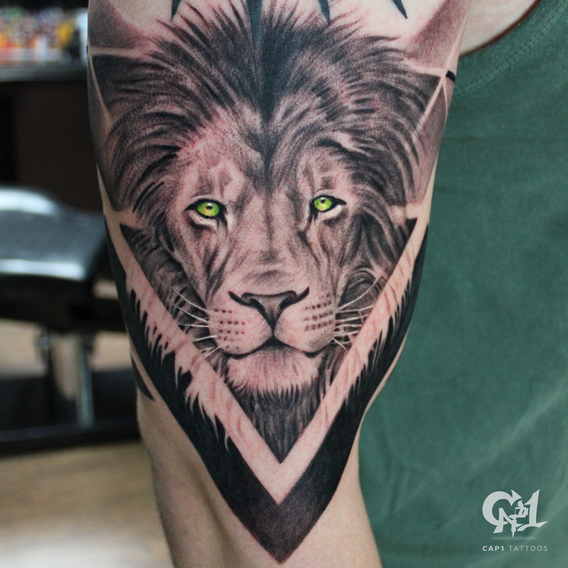 Geometric Lion Tattoo By Capone TattooNOW