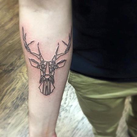Geometric deer | Temporary tattoos - minink