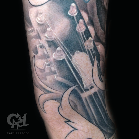 Trash Polka guitar done by Jason Lee @ New Age Tattoos (Springfield, IL) :  r/tattoos