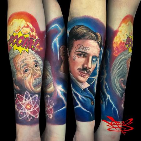 tattoos/ - Einstein and Tesla Electric Tattoo - 144105