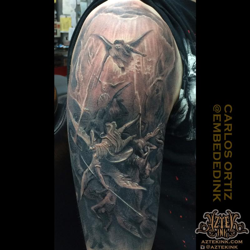 Norse runes and Paradise Lost tattoo