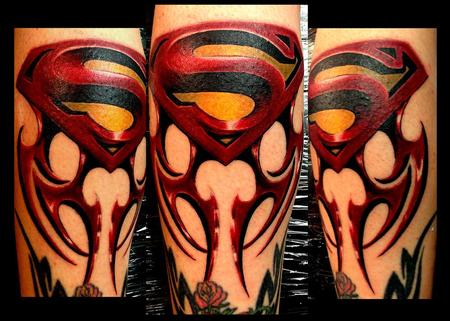 superman logo tattoo colour - Reds Tattoo