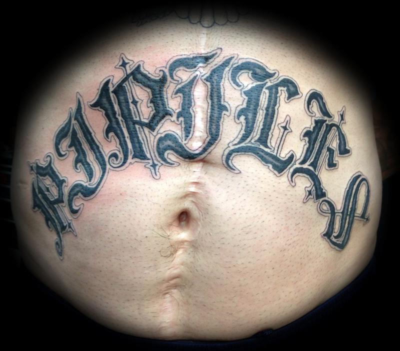 stomach tattoo letteringTikTok Search
