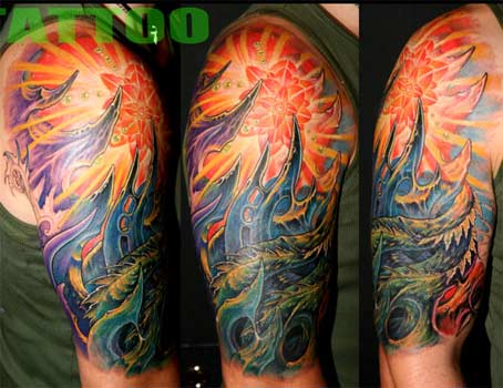 half sleeve color tattoos designs