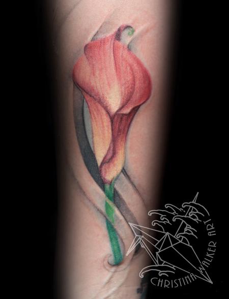 Upside down lily tattoo by Lara Simonetta - Tattoogrid.net