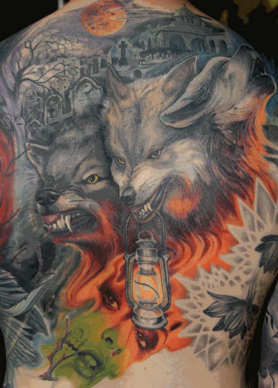 3 headed wolf by Christopher Allen TattooNOW