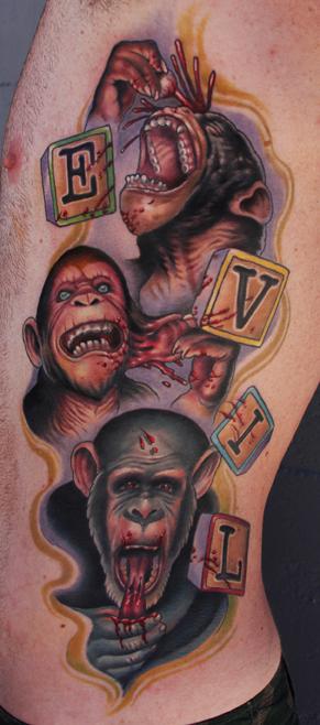 no evil monkeys by Cory Norris: TattooNOW