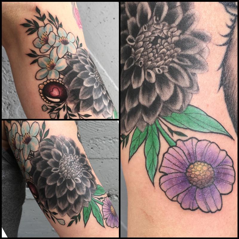 dahlia flower tattoos Kansas City  Custom Tattoo Design